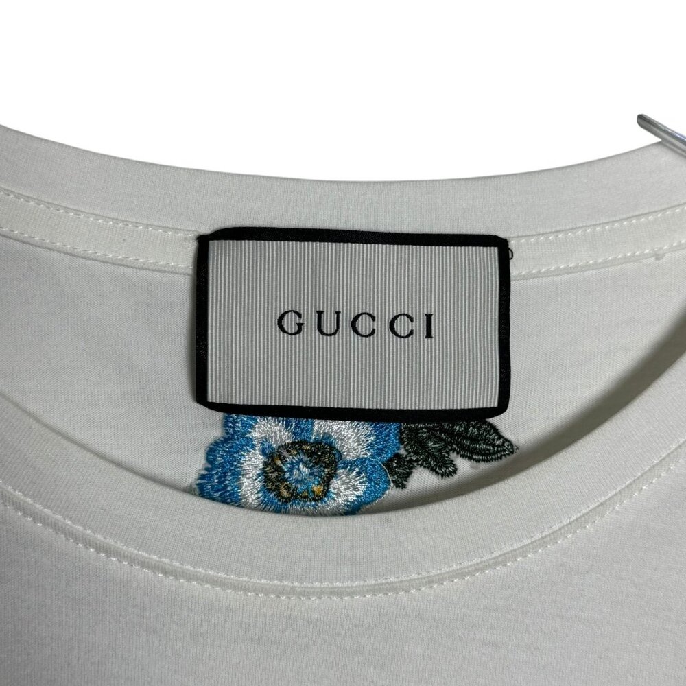 Gucci womens oversized white logo tee with embroidery size Large - Picture 6 of 9